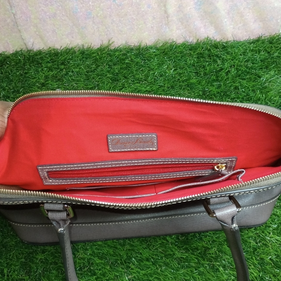 Like New, Dooney & Bourke Saffiano Leather Satchel, gray color - Picture 7 of 9